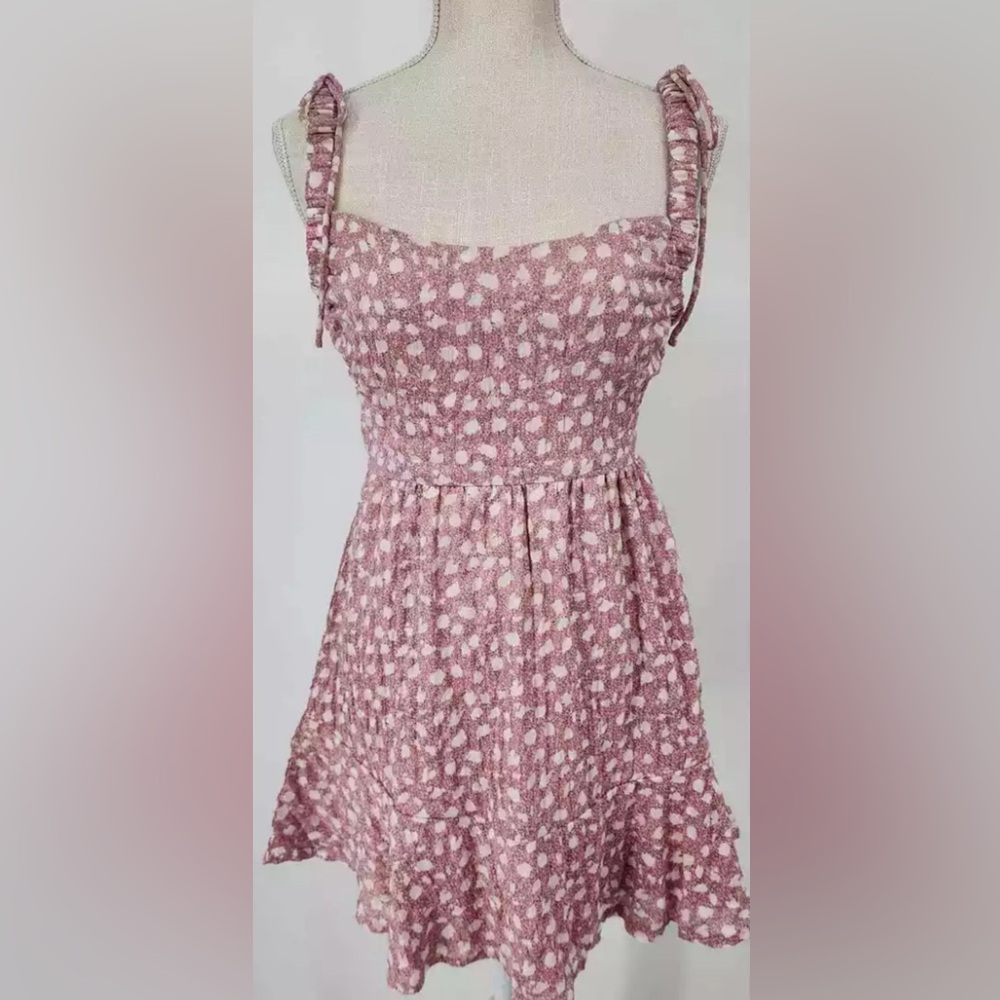 Hello Molly Pink Brenda Dot Mini Dress Size SMALL